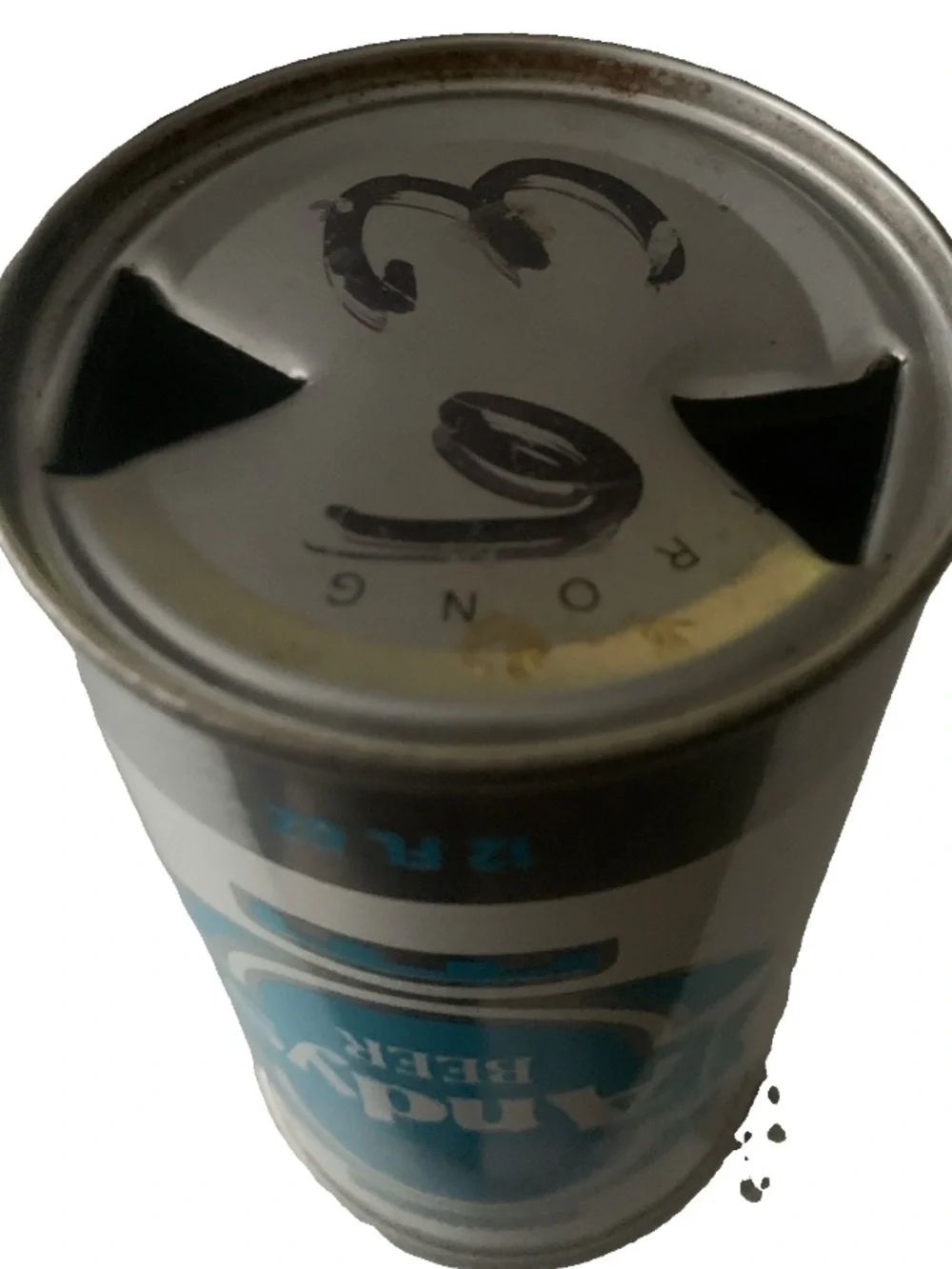 Vintage Beer Can Andy's Beer Blue Can Tab Empty Steel Can Schell Brewing